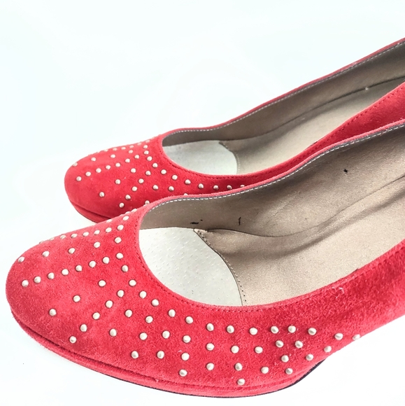 Vaneli Women's Burnt Orange Genuine Suede Leather Platform Stacked Heel Size 9 N - Picture 7 of 10